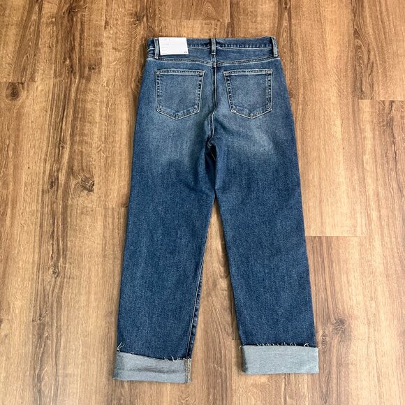 NEW Loft Fresh Cut High Rise Straight Jeans Raw Hem Sz 8 - Picture 11 of 12